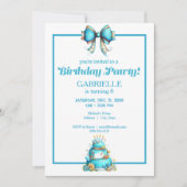 Whimsical Fun Teal Birthday  Kaart (Voorkant)
