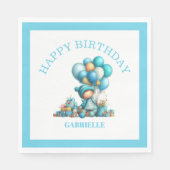 Whimsical Fun Teal Birthday  Servet (Voorkant)