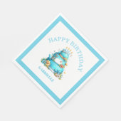 Whimsical Fun Teal Birthday  Servet (Hoek)
