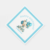Whimsical Fun Teal Birthday  Servet (Hoek)