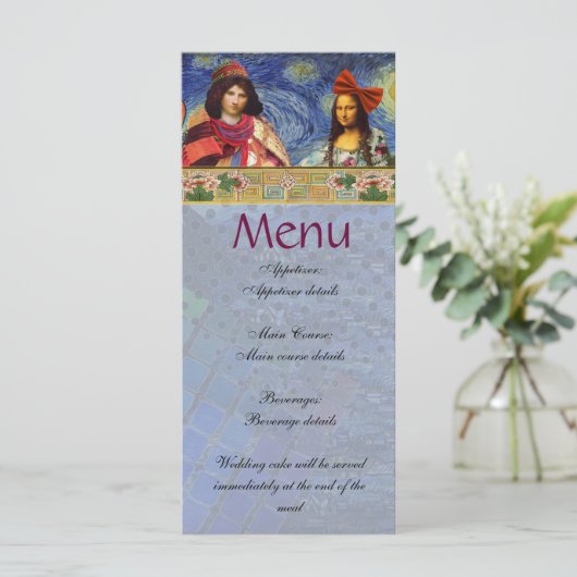 Whimsical Fun Vintage Wedding Menu (Debout devant)