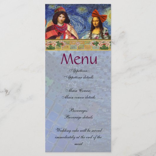 Whimsical Fun Vintage Wedding Menu (Devant)