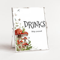 Whimsical Fungi Mushroom Herfst Baby shower Drinke