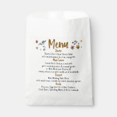 Whimsical Funky Decor Handgeschreven Wedding Menu Bedankzakje (Voorkant)