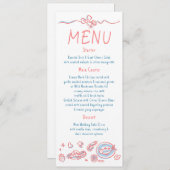 Whimsical Funky Decor Handwritten Wedding Menu (Devant / Derrière)