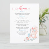 Whimsical Funky Hand Drawn Dusty Blue Wedding Menu (Debout devant)