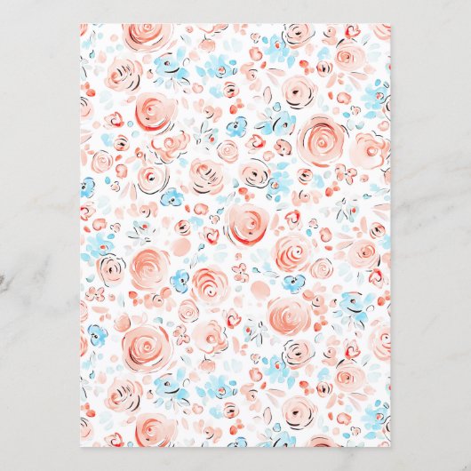 Whimsical Funky Hand Drawn Dusty Blue Wedding Menu (Dos)