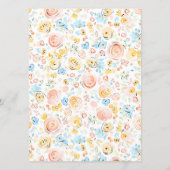 Whimsical Funky Hand Drawn Pastel Wedding Menu (Achterkant)