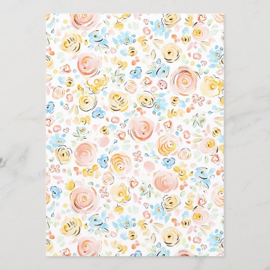 Whimsical Funky Hand Drawn Pastel Wedding Menu (Dos)