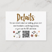 Whimsical Funky Hand getrokken bruiloft details QR Informatiekaartje (Voorkant)