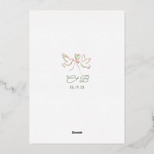 Whimsical Funky Hand getrokken Doodles bruiloft Folie Uitnodiging (Achterkant)