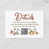 Whimsical Funky Hand getrokken herfst bruiloft det Informatiekaartje (Voorkant)