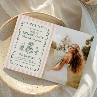  Whimsical Funky Quirky 30th Birthday Party Photo Kaart