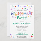 Whimsical Funky Verloving Invitation Kaart (Voorkant)
