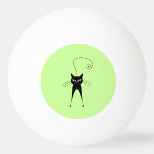 Whimsical Funny trendy black cat Pingpongballen