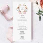 Whimsical Garden Crest Wildflower Bruiloft Menu's