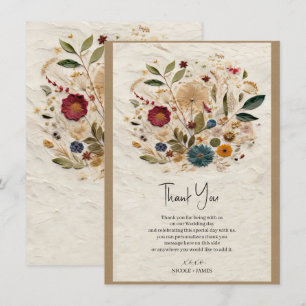 Whimsical Garden Geperste Bloemen Boheemse Bruilof Kaart