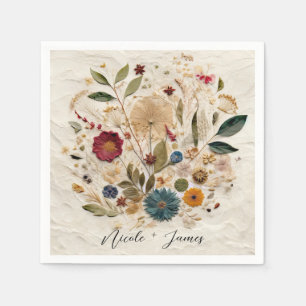 Whimsical Garden Geperste Bloemen Boheemse Bruilof Servet