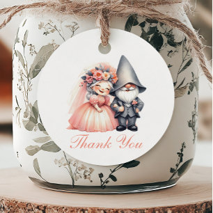 Whimsical Garden Gnome Boho Woodland Wedding Bedan Bedankjes Labels