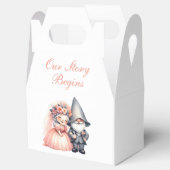 Whimsical Garden Gnome Oranje zomerbruiloft Bedankdoosjes (Geopend)