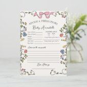Whimsical Garden Party Bloemendouche Baby Advies Kaart (Staand voorkant)
