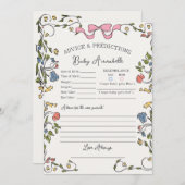 Whimsical Garden Party Bloemendouche Baby Advies Kaart (Voorkant / Achterkant)
