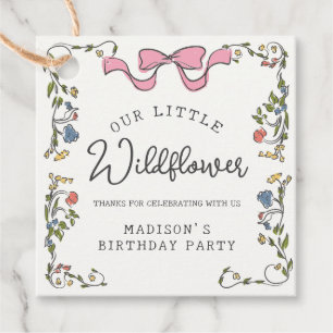 Whimsical Garden Party Floral Doodle Verjaardag Bedankjes Labels
