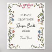 Whimsical Garden Party Pastel Floral Share Recept Poster (Voorkant)