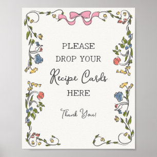 Whimsical Garden Party Pastel Floral Share Recept Poster