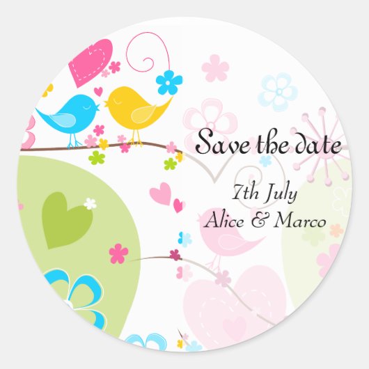 Whimsical Garden "Save the Date" Sticker (Voorkant)