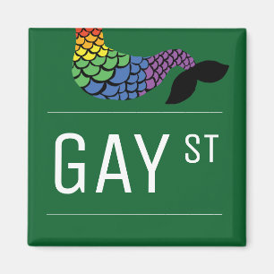 Whimsical Gay Street Sign Pride Queer LGBTIQ Magneet
