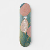 Whimsical gebladerte: pastelbladeren skateboard (Voorkant)