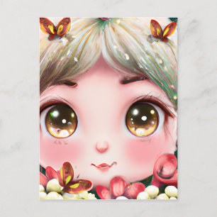 Whimsical gedetailleerde fantasie schattig kawaii briefkaart
