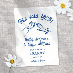 Whimsical Geïllustreerd Schattige Modern Fun Weddi Save The Date