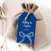 Whimsical geïllustreerde boog moderne leuke bruilo cadeaulabel