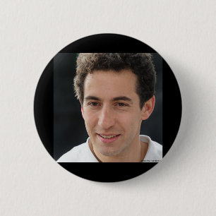 Whimsical geïllustreerde kikker met levendige bloe ronde button 5,7 cm