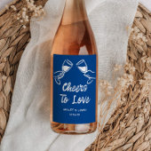 Whimsical Geïllustreerde Leuke Proost Om Van Trouw Wijn Etiket