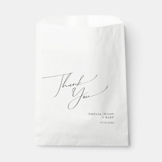 Whimsical Genderneutraal Baby shower Dank u Bedankzakje (Voorkant)