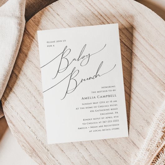 Whimsical Genre Neutre Baby Brunch Invitation
