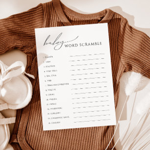 Whimsical Genre Neutre Baby Mot Scramble Carte