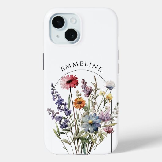 Whimsical gepersonaliseerd bloemboeket Case-Mate iPhone case (Achterkant)