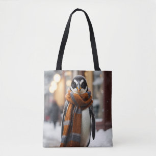 Whimsical Gezellige Pinguïn Sneeuwwitje Winter Draagtas