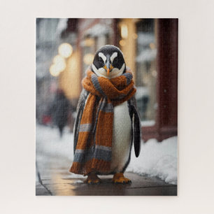 Whimsical Gezellige Pinguïn Sneeuwwitje Winter Legpuzzel