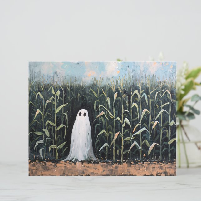 Whimsical Ghost Corn Field Scrapbook Papier (Staand voorkant)