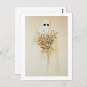 Whimsical Ghost met wilde bloemen Briefkaart (Voorkant / Achterkant)