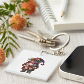Whimsical Gift Giving Christmas Gnome Sleutelhanger (Voorkant Rechts)