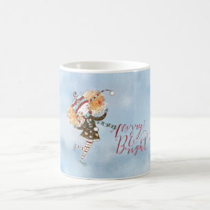 Whimsical Ginger Hair Ice Skater Holiday Koffiemok