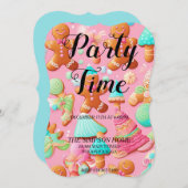 Whimsical Gingerbread Homme Noël Invitation (Devant / Derrière)