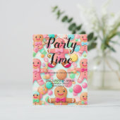 Whimsical Gingerbread Homme Noël Invitation (Debout devant)