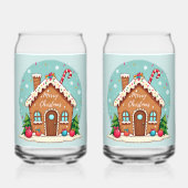 Whimsical Gingerbread House Christmas Scene Blikvorm Glas (Voorkant)